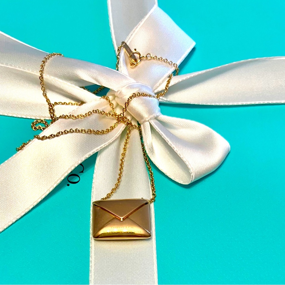 Authentic Tiffany and Co. 18k Gold “Sweet Nothings” Rose Gold envelope.